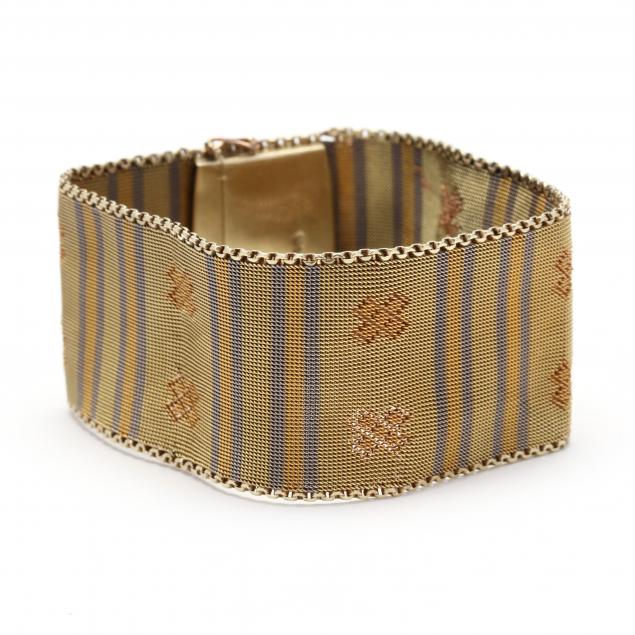 tri-color-gold-wide-woven-bracelet