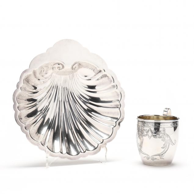 a-sterling-silver-shell-dish-and-child-s-cup