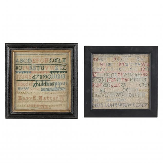 two-framed-antique-needlework-samplers
