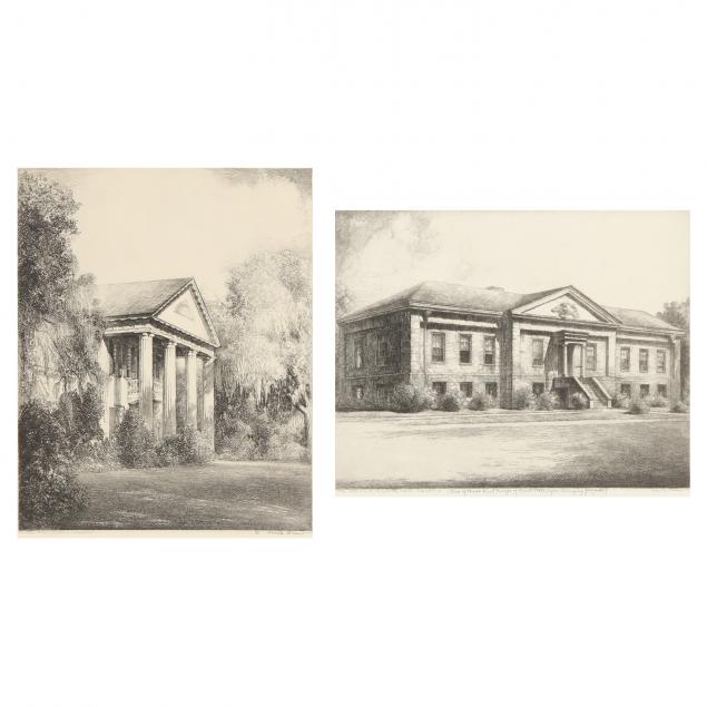 louis-orr-american-1879-1961-i-the-old-mint-i-and-i-orton-plantation-house-i-two-signed-trial-proofs