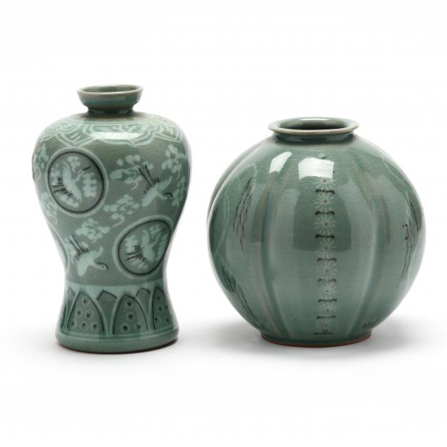 two-korean-celadon-glazed-vases