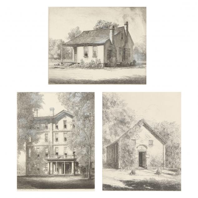 louis-orr-american-1879-1961-i-st-augustine-college-i-i-st-thomas-episcopal-church-i-i-the-halifax-house-i-three-working-proofs-with-drawn-additions