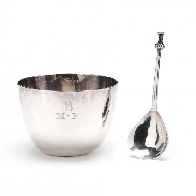 elizabeth-ii-hand-hammered-silver-serving-bowl-and-spoon