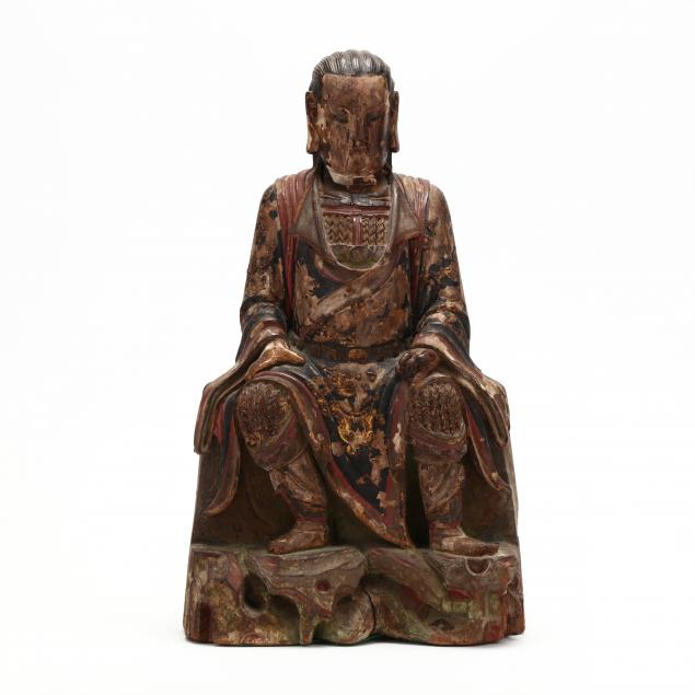 a-chinese-carved-wood-sculpture-of-zhenwu