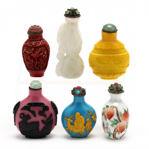 a-group-of-six-chinese-snuff-bottles