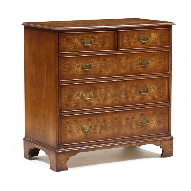 georgian-style-burl-inlaid-bachelor-s-chest-of-drawers