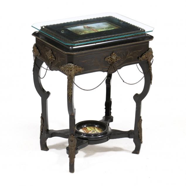 victorian-ebonized-and-porcelain-mounted-stand