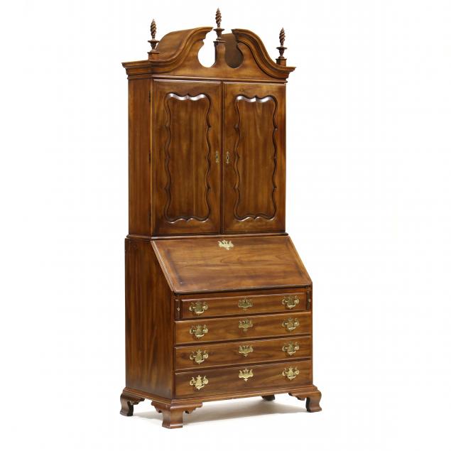 statton-chippendale-style-cherry-secretary-bookcase