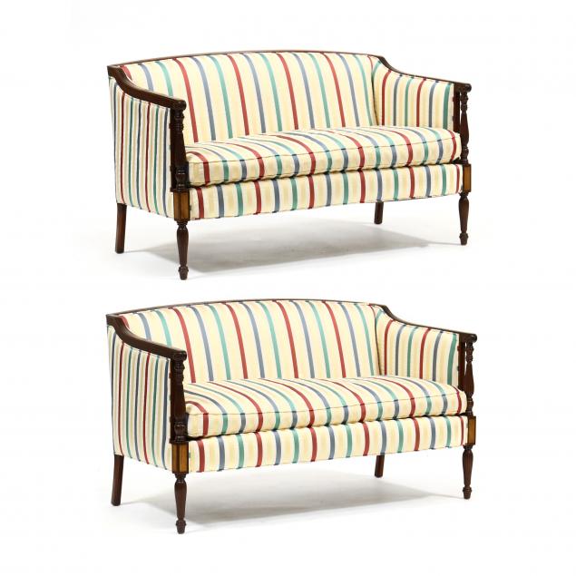 pair-of-sheraton-style-upholstered-settees