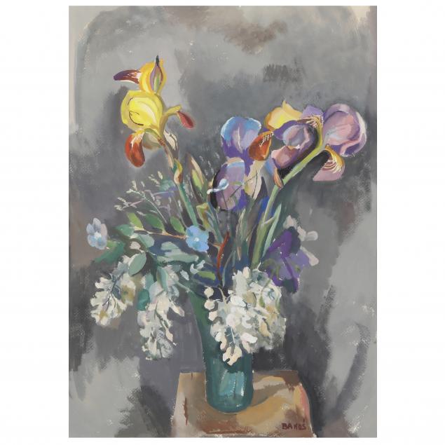 jozef-bakos-american-1891-1977-still-life-with-irises-a-double-sided-work