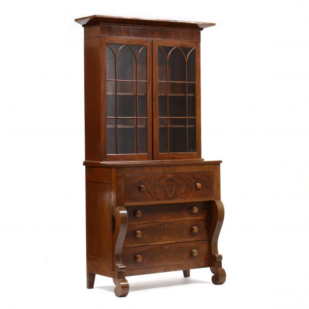 southern-late-classical-mahogany-desk-and-bookcase
