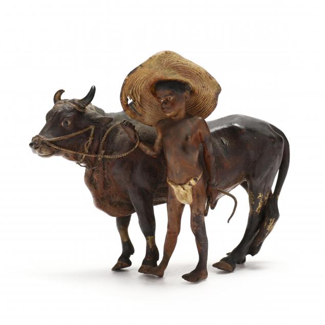 franz-bergman-austrian-1861-1936-cold-painted-bronze-group-of-a-youth-shepherding-bull