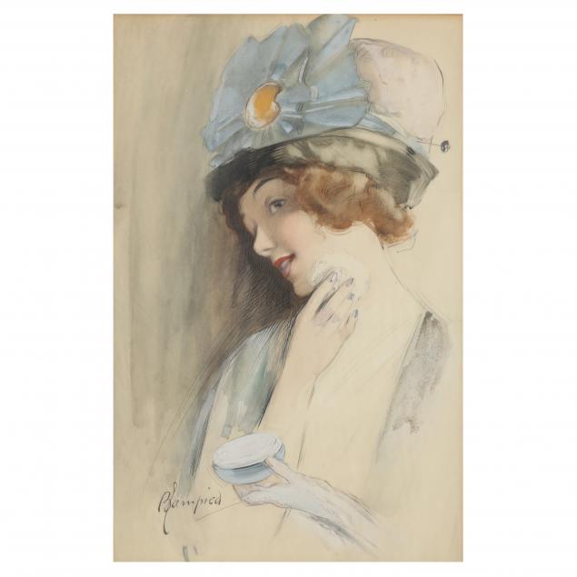 edmund-blampied-english-1886-1966-woman-applying-powder