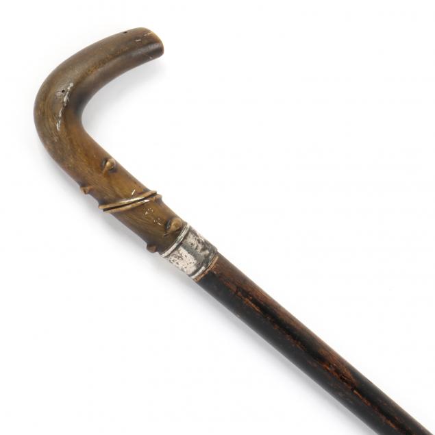 horn-and-sterling-silver-handled-dagger-cane