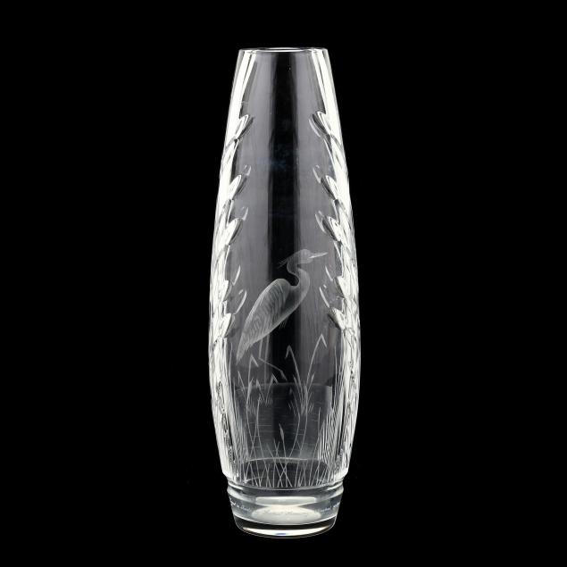michael-morrissey-for-waterford-i-egret-in-the-reeds-i-crystal-vase