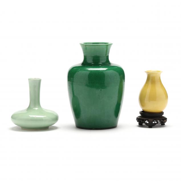 three-chinese-monochrome-glazed-vases