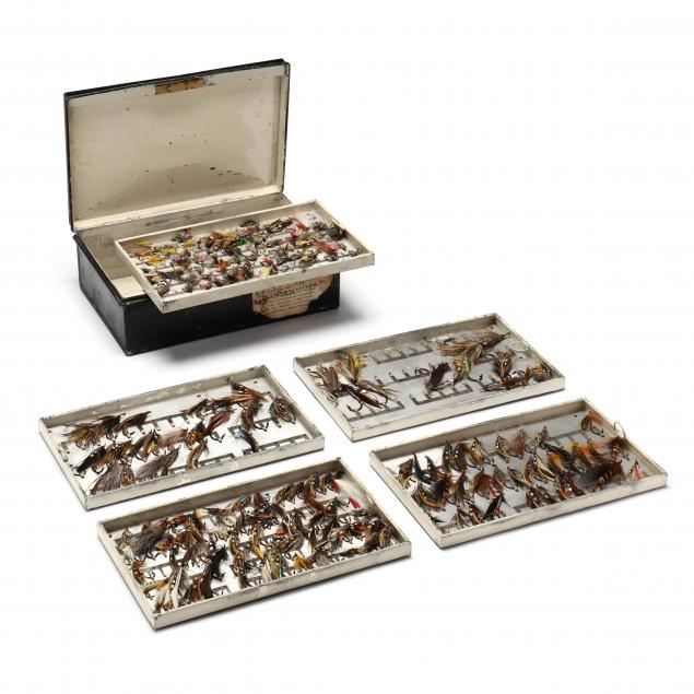 large-salmon-fly-collection-in-farlow-tin-box