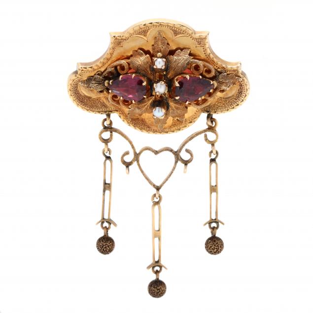 antique-gold-and-gem-set-brooch