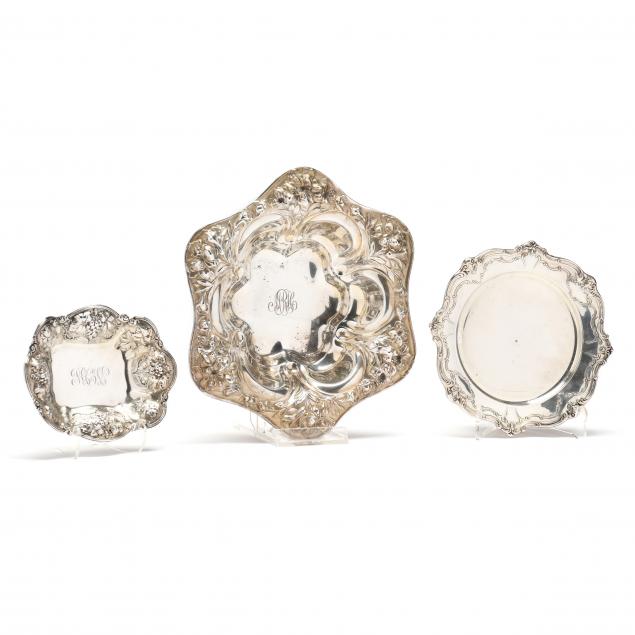 three-american-sterling-silver-dishes