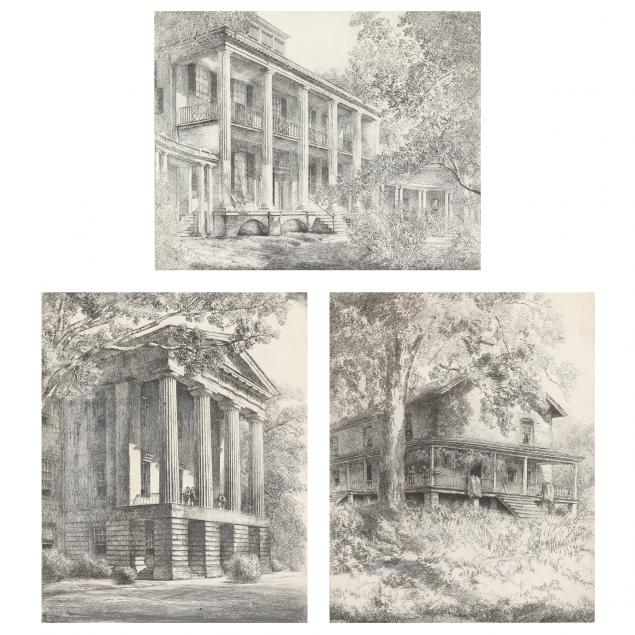 louis-orr-american-1879-1961-i-north-carolina-state-capitol-second-view-i-i-the-hayes-edenton-i-i-the-rock-house-charlotte-i-three-proofs-some-drawn-additions