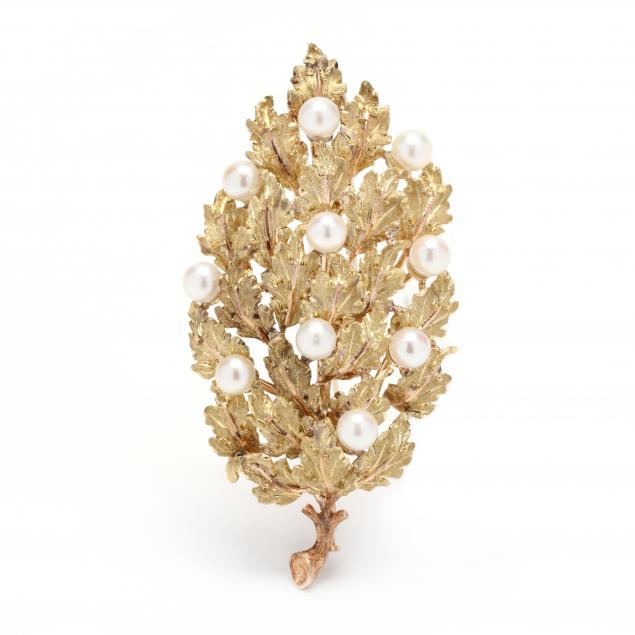 gold-and-pearl-leaf-brooch-buccellati
