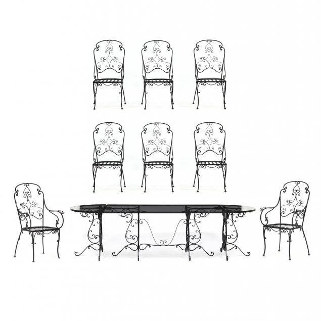 custom-iron-banquet-table-and-eight-chairs