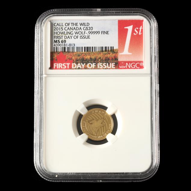 canada-call-of-the-wild-gold-20-howling-wolf-first-day-of-issue-ngc-ms69