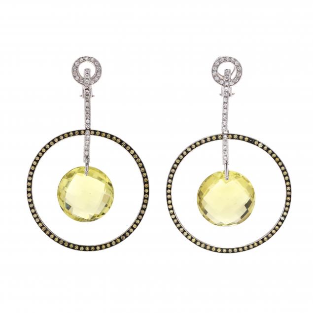 white-gold-quartz-and-diamond-earrings