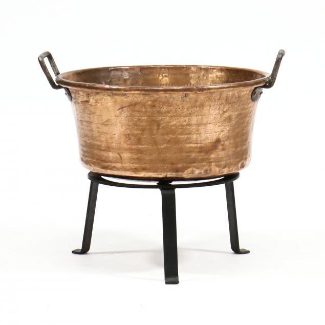 hand-wrought-copper-cauldron-on-stand