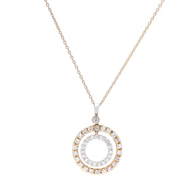 bi-color-gold-and-diamond-circle-pendant-necklace