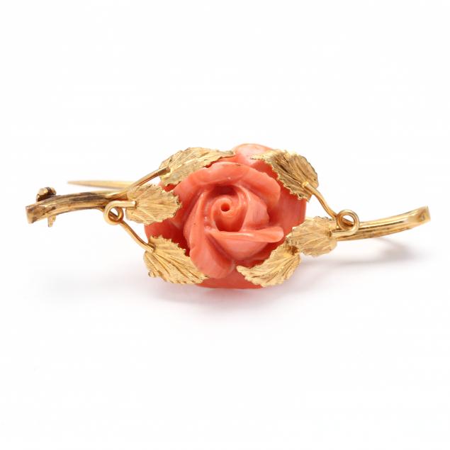 gold-and-coral-rose-motif-brooch