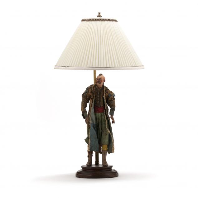 antique-continental-polychrome-cossack-figure-now-as-table-lamp