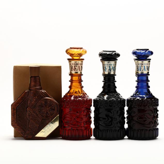 bonded-beam-kentucky-straight-bourbon-whiskey-in-various-decanters