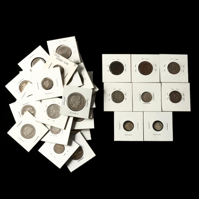 eight-8-19th-century-type-coins-and-twenty-six-26-barber-coins