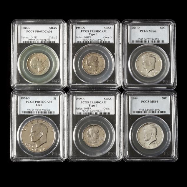 six-pcgs-certified-modern-u-s-coins