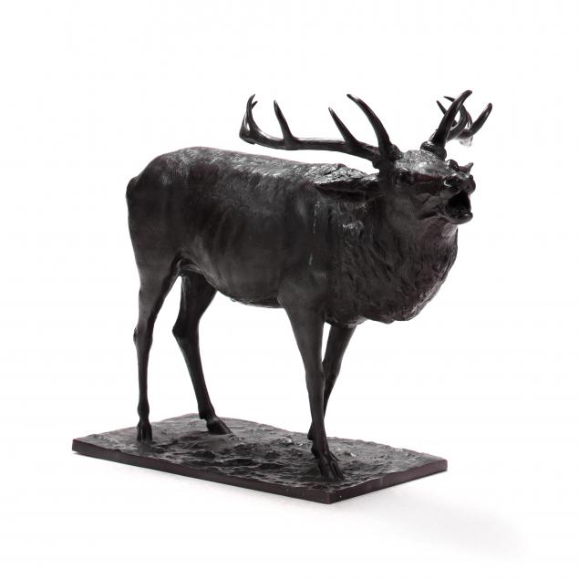 a-german-bronze-model-of-an-elk-calling-signed-armbruster