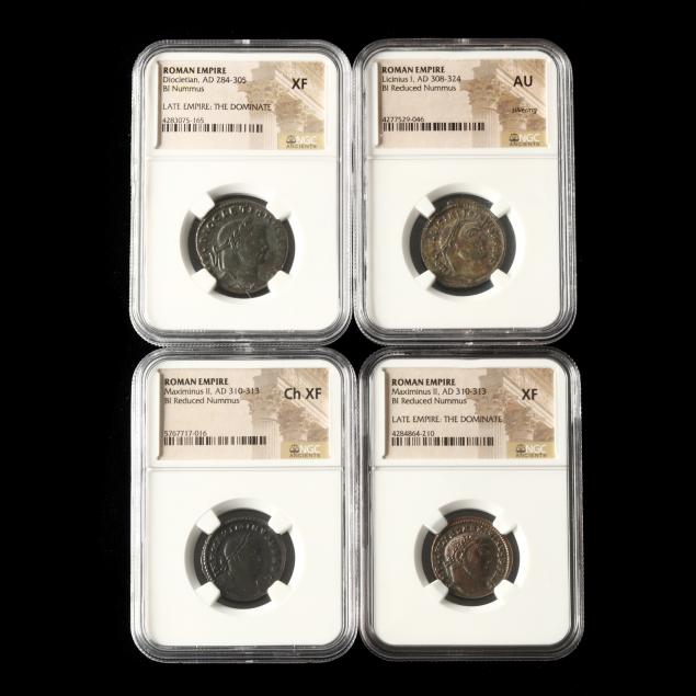 four-ngc-graded-nummi-of-the-tetrarchies-284-324-a-d