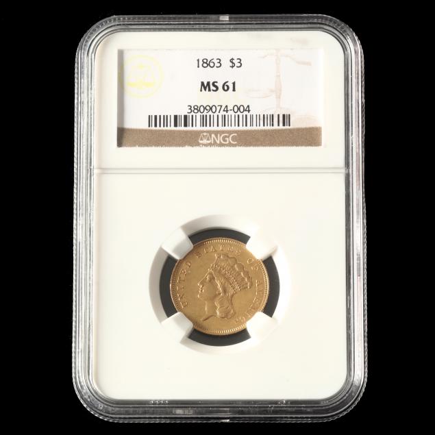 civil-war-era-1863-indian-princess-3-gold-ngc-ms61