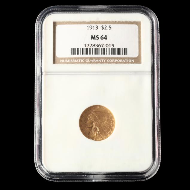 1913-indian-head-2-50-gold-quarter-eagle-ngc-ms64