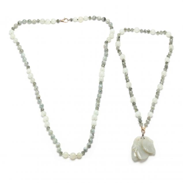 two-gem-set-bead-necklaces-and-pendant