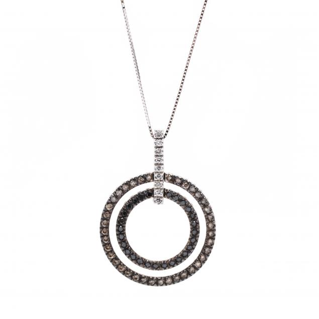 white-gold-and-diamond-double-circle-necklace