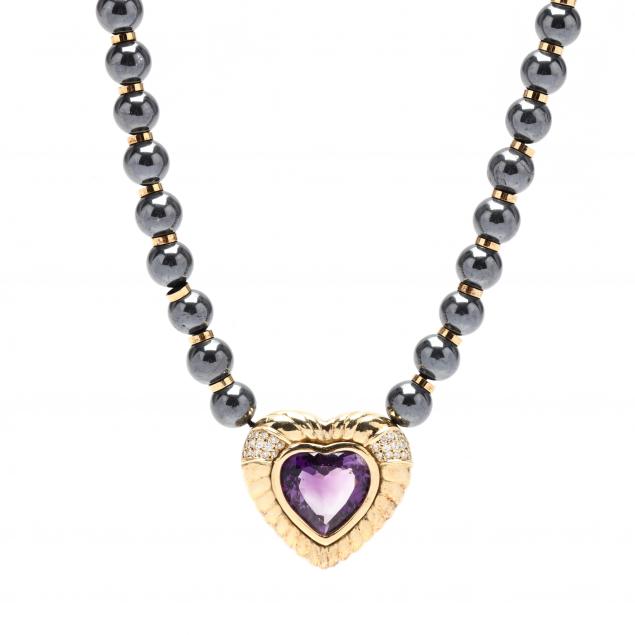 gold-hematite-amethyst-and-diamond-heart-necklace-denoir