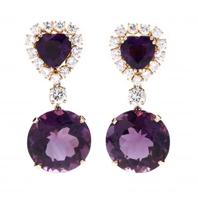 gold-amethyst-and-diamond-dangle-earrings