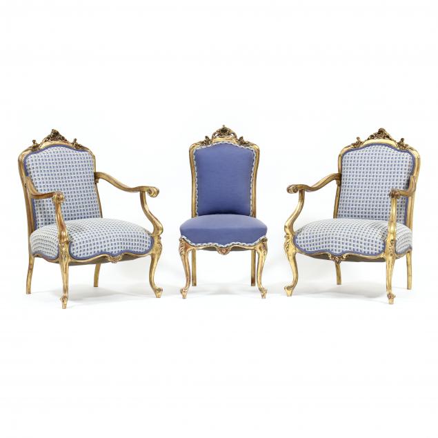 three-french-rococo-revival-carved-and-gilt-chairs