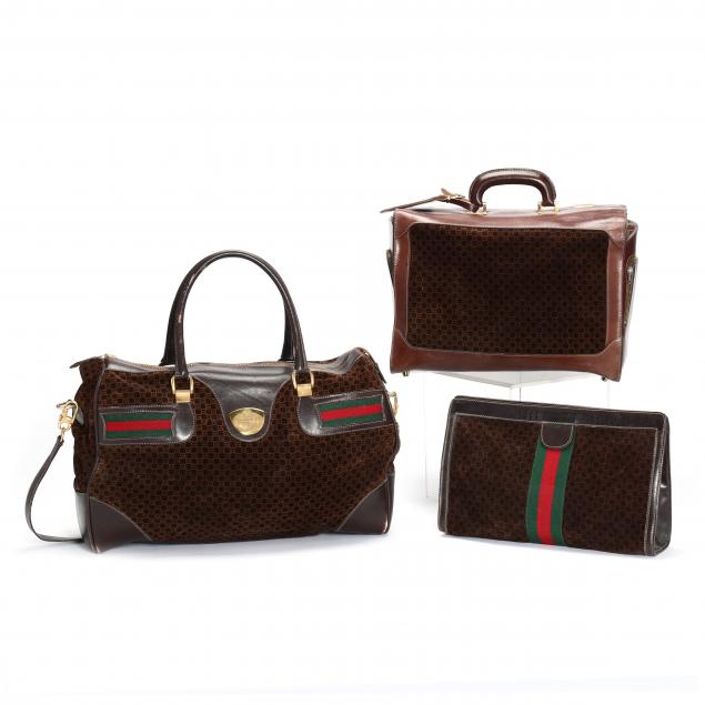 two-vintage-gucci-travel-bags-and-a-matching-clutch