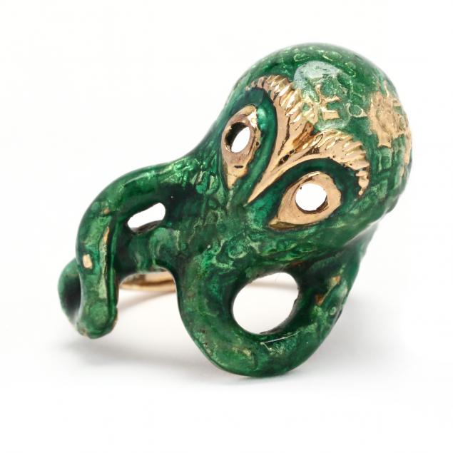 gold-and-enamel-octopus-ring