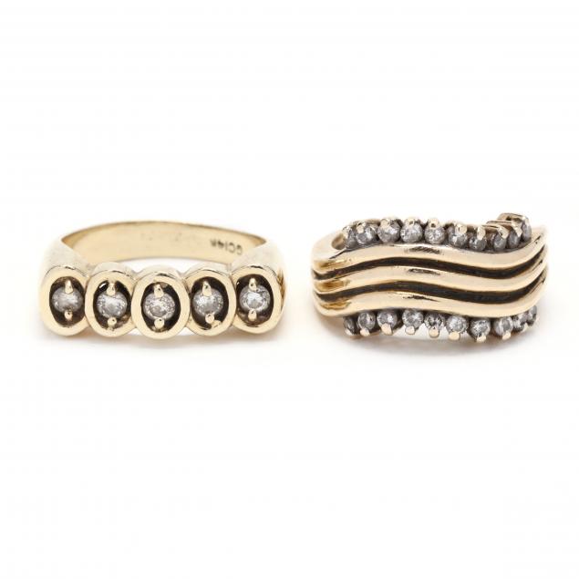 two-gold-and-diamond-rings