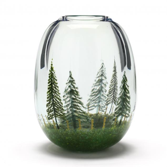 mark-peiser-american-b-1938-pwv-early-pine-tree-glass-vase