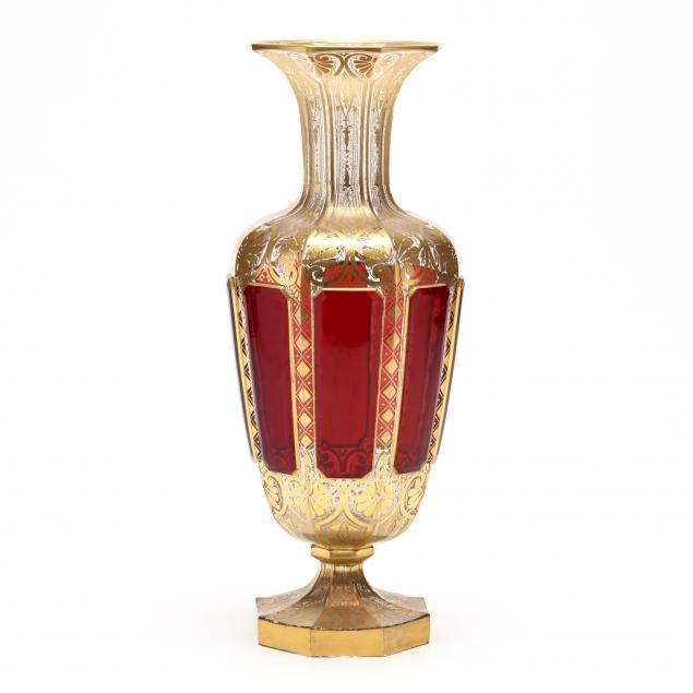 moser-ruby-cabochon-tall-gilt-glass-vase