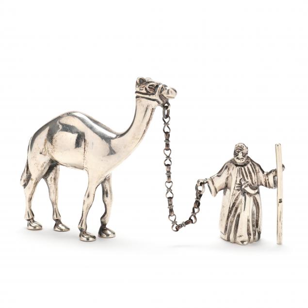 a-vintage-egyptian-900-silver-model-of-a-bedouin-with-camel